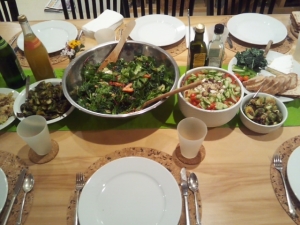Homemade dinner with Aliza's parents